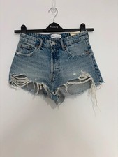 Zara distressed look denim shorts size 6 Women's Shorts price