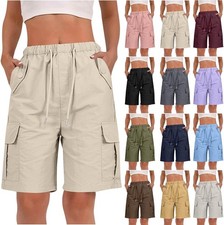 Women's Knee Length Bermuda Shorts Wide Leg Cargo Hiking Work Summer Pockets Women's Shorts price