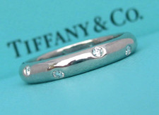 TIFFANY & CO. ETOILE .22 DIAMOND 4MM PLATINUM ETERNITY WEDDING BAND RING SIZE 11 Diamond Eternity Ring price