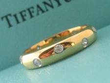TIFFANY & CO. ETOILE .22 DIAMOND 4MM YELLOW GOLD ETERNITY WEDDING RING 5.5 Diamond Eternity Ring price