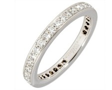 $4,700 TIFFANY & CO. LEGACY DIAMOND FULL ETERNITY PLATINUM WEDDING BAND RING 5 Diamond Eternity Ring price