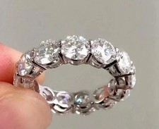 IGI 4 CT Round F/VS1 Lab Grown Diamond Women Eternity Band Ring 14k White Gold Diamond Eternity Ring price