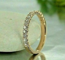 2.00 Ct Round Cut Natural Diamond Half Eternity Wedding Band 14K Yellow Gold 5 6 Diamond Eternity Ring price