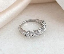 Natural 2.50 Ct Round Cut Diamond 14K Solid White Gold Half Eternity Band Ring Diamond Eternity Ring price