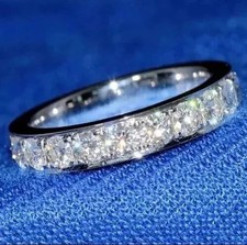 2Ct Round Lab Created Diamond Eternity Wedding Band Ring 14k White Gold Plated Diamond Eternity Ring price