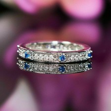 0.45CT Round Diamond Eternity Band Engagement Wedding Ring 14K White Gold Finish Diamond Eternity Ring price