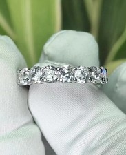 5.00 Ct Round Cut Natural Diamond Eternity Wedding Band 950 Platinum Size 6 7 8 Diamond Eternity Ring price