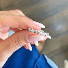 Wedding Eternity Band Natural Diamond Round 2 Ct Solid 950 Platinum Size 5 6 7 Diamond Eternity Ring price
