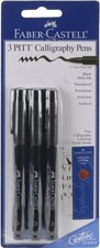 Faber-Castel PITT Calligraphy Pens Chisel Tip, 2.5mm, Black, 3-Pack Chisel Tip (Calligraphy) Pen price