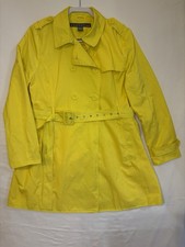 Kenneth Cole Reaction Women’s Yellow Double-Breasted Belted Lined Trench XL Women's Trench Coat price