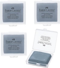 Faber-Castell Erasers - Drawing Art kneaded Erasers, Large Size Grey - 4 Pack Eraser price