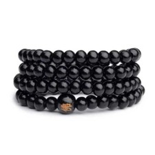 Stretch Wrap Mala Bracelet 108 6mm Buddha Bead Black Wood Buddhist Prayer Beads Prayer Beads price