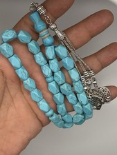 Natural Turquoise Gemstone Tasbih Prayer Beads مسبحة فيروز طبيعي Prayer Beads price