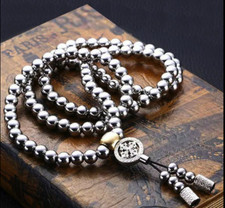 108 Buddha Beads Necklace Buddhist Prayer beads Mala Stainless Steel Fashion Prayer Beads price