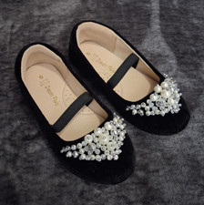 Dream Pairs Black Velvet Mary Jane Flats Pearls/Sequins Girls/Toddler Size 9 Girls' Ballet Flats price