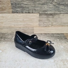 Mini Melissa Sweet Love BB Girls Ballet Flats Sz 8 Black Round Toe Classic Shoes Girls' Ballet Flats price