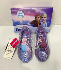 Disney Frozen Girls Purple Glitter LED Light-Up Ballet Flats Elsa Anna Size 6 Girls' Ballet Flats price