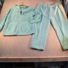 Eddie Bauer Womens Tracksuit Set Seafoam Green Cotton Zip Hoodie XS Pants L Women's Tracksuit price