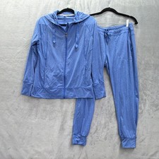 FREE2B Women's Blue 2-Piece Hooded Zip Tracksuit w/ Pockets Size M Women's Tracksuit price