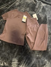 Nike Women's 2-Piece Activewear Set S Brown Top & 28in Leggings Stretch Women's Tracksuit price