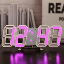 Digital 3D LED Big Wall Desk Alarm Clock Snooze 12/24 Hours Auto Brightness USB Wall Clock price