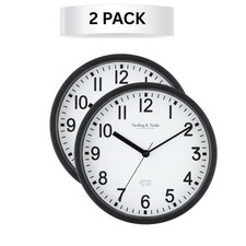 Mainstays Basic Indoor 8.78" Black Analog Round Modern Wall Clock (2 Pack) Wall Clock price