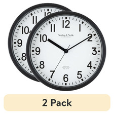 Mainstays Basic Indoor 8.78" Black Analog Round Modern Wall Clock (2 Pack) Wall Clock price