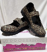 Corkys Kids Future Cheetah Print Slip On Mary Janes Size 2 Girls' Casual Shoes price