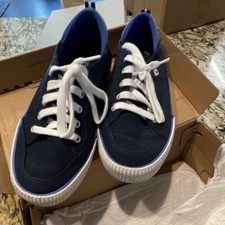 Sperry Washable Navy Girls Lace Up Sneakers Athletic Low Top Flat Casual Girls' Casual Shoes price