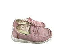 HEY DUDE Wendy Linen Cotton Candy Casual Pink Shoes Girls Youth Size 12-1 Girls' Casual Shoes price