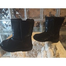 Khombu Sequin Girl's Suzie Black Faux Fur Lined Boots Size 8 Free Shipping Girls' Casual Shoes price