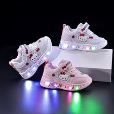Kids'Casual Shoes Girls Led Light Cartoon PU Leather Fashion Sport Flat Bottom S Girls' Casual Shoes price