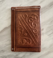 Vintage Hand Tooled Leather Wallet - 1970s Boho Western Men's Wallet price