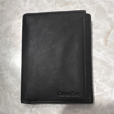 Calvin Klein Men's Black Trifold Wallet w/ ID Window, Credit Card Slots, Logo Men's Wallet price