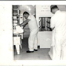c1950s Commercial Bakery Workers Snapshot Photo Industrial Kitchen Equipment Men Industrial Kitchen Equipment price