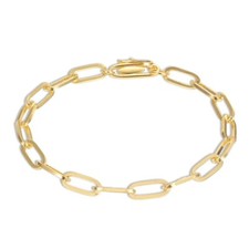 5 mm Paperclip Link Bracelet 14k Yellow Gold side closure New Gift Gold Bracelet price