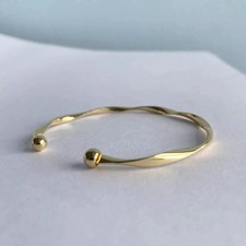 Classic Twisted Adjustable Cuff Bangle Bracelet in Solid 14k Yellow Gold Gold Bracelet price