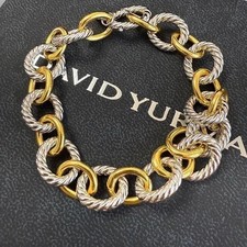 David Yurman Oval Link Chain 12mm Bracelet 8.25in Gold Bracelet price