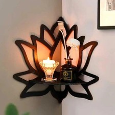 Wooden Lotus Hollow Shelf Aromatherapy Candle Holder Essential Oil Rack Candle Holder price