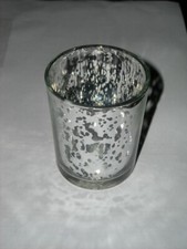 Votive Candle Holder, Silver Rustic Glass, New, Holds Tealight or Votive Candles Candle Holder price