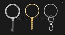 Silver mateal , metal keychains set isolated on black background. Ve Candle Holder price