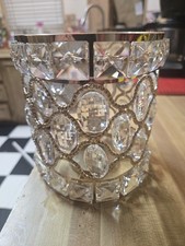 Crystal Bejeweled Candle Holder Centerpiece Gold Metal ~ 5" Round X 6" tall New Candle Holder price