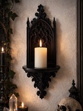 Gothic Wall Shelf Candle Holder – Medieval Black Decor Candle Holder price