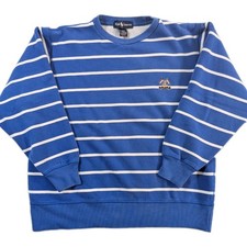 Vtg Polo Ralph Lauren Sweatshirt Fleece Blue/White Stripes Men's Sz Small Preppy Men's Sweatshirt price