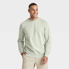Goodfellow & Co Mens Large French Terry Crewneck Pullover Sweatshirt Sage Green Men's Sweatshirt price