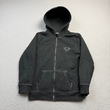 True Religion Black Zip Hoodie Men's XL Contrast Stitch Full Zip Sweatshirt Men's Sweatshirt price