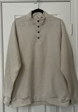 Men's Sweatshirt Sweater Pullover Snap Collar Size L Ivory Goodfellow Textured Men's Sweatshirt price