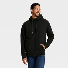 Men High Pile Lined Fleece Hooded Full-Zip Sweatshirt - Goodfellow & Co Men's Sweatshirt price