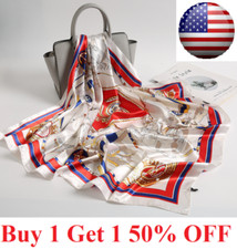 Women's Horse Print Hijab Scarf Silk Satin Square Head Shawl Scarfs 35"*35". Headscarf price