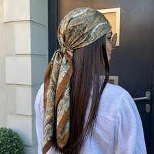 SANMAIHUA Women's Paisley Print Satin Hijab Scarf 90x90cm Luxury Headscarf Headscarf price